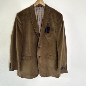 Saddlebred Mens Two-Button Corduroy Blazer Cotton Sport Coat Jacket Size 44R